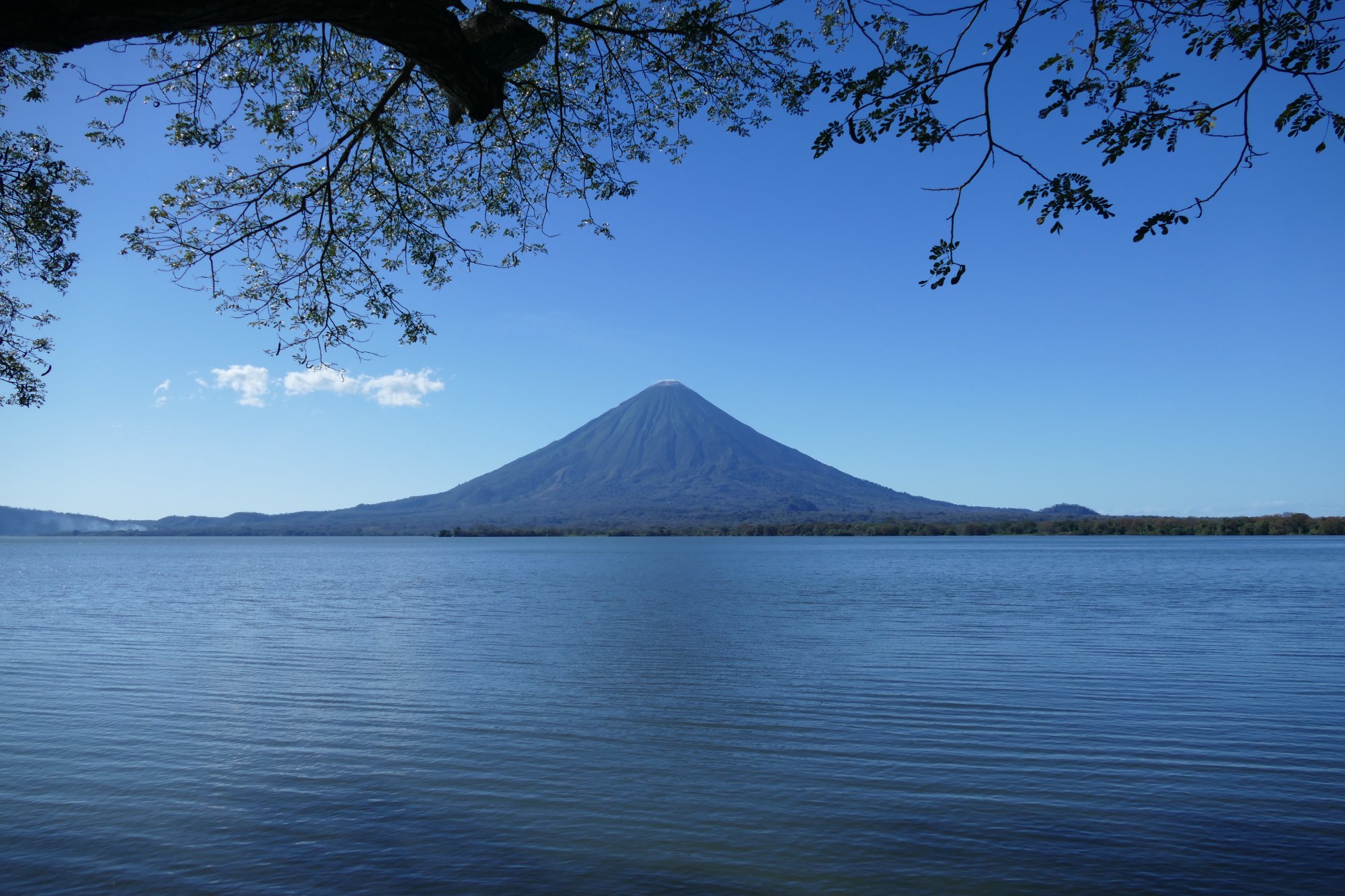 Volcán Concepción and Volcán Maderas rising from Lake Nicaragua, Ometepe Island