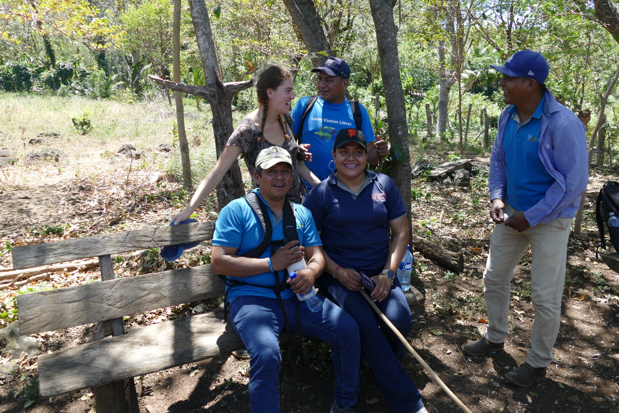 Celeste Allen with the Biometepe conservation team and Fauna and Flora colleagues